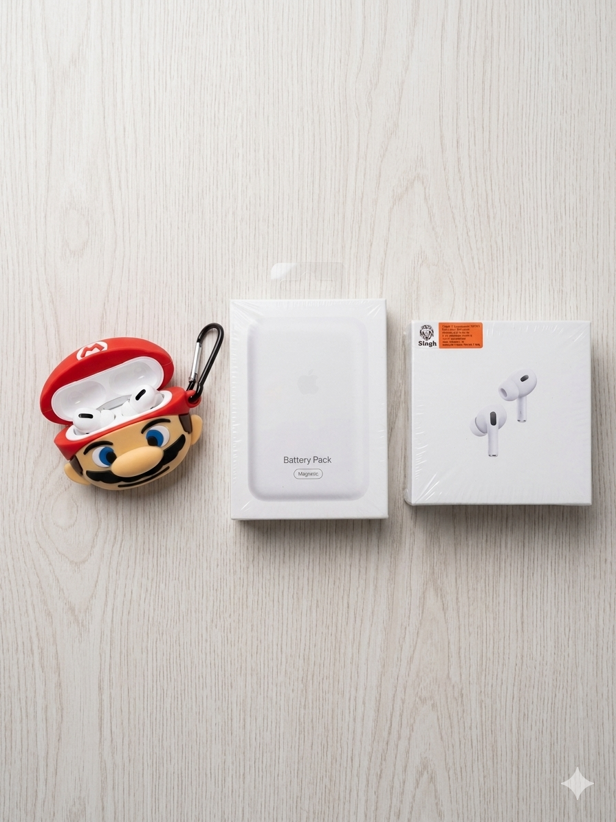 Combo - ZenPods Pro 2 (ANC + Live GPS)+ Magsafe (10000 MAH)+ Premium Silicon Cover